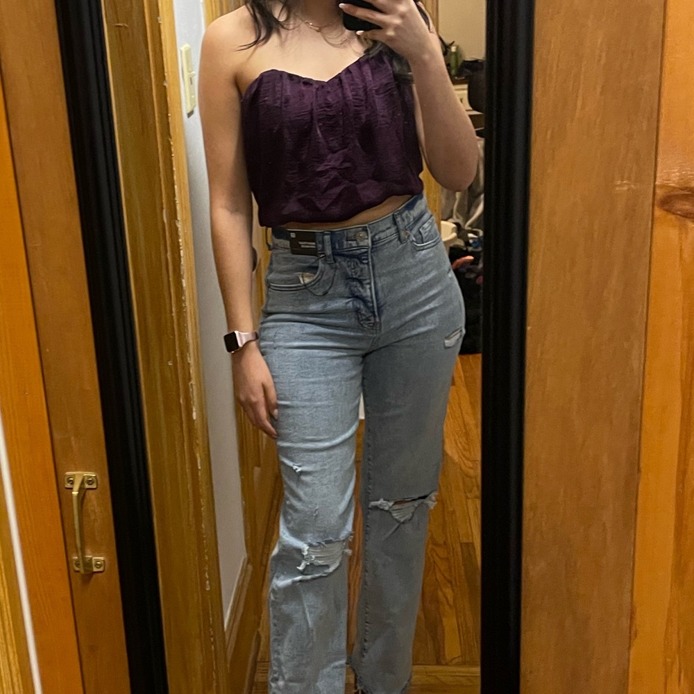 Eggplant crop top